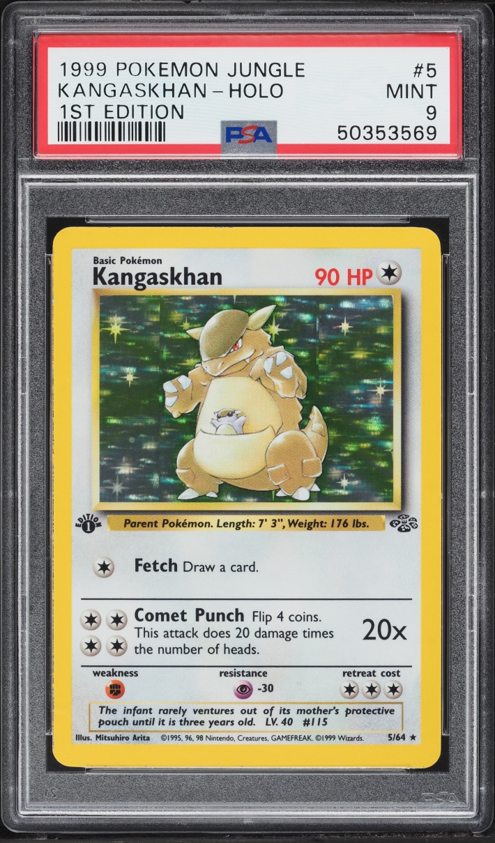 1999 Pokemon Jungle 1st Edition Holo Kangaskhan #5 PSA 9 MINT