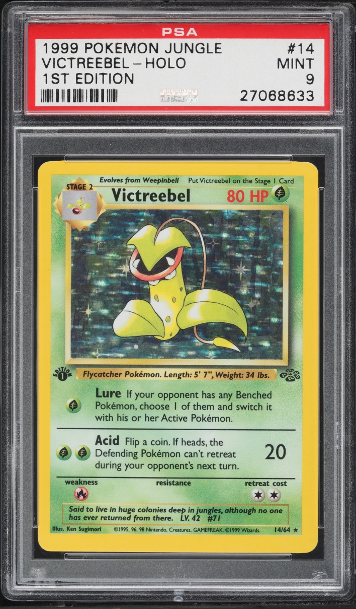 1999 Pokemon Jungle 1st Edition Holo Victreebel #14 PSA 9 MINT
