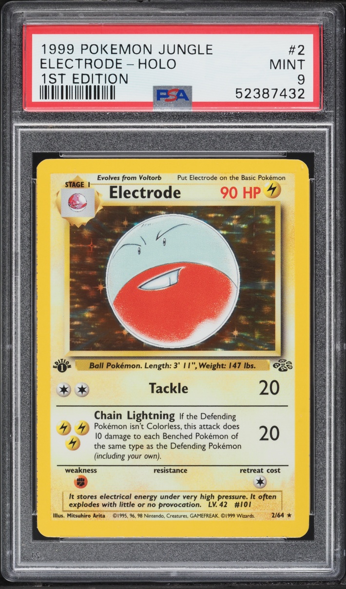 1999 Pokemon Jungle 1st Edition Holo Electrode #2 PSA 9 MINT