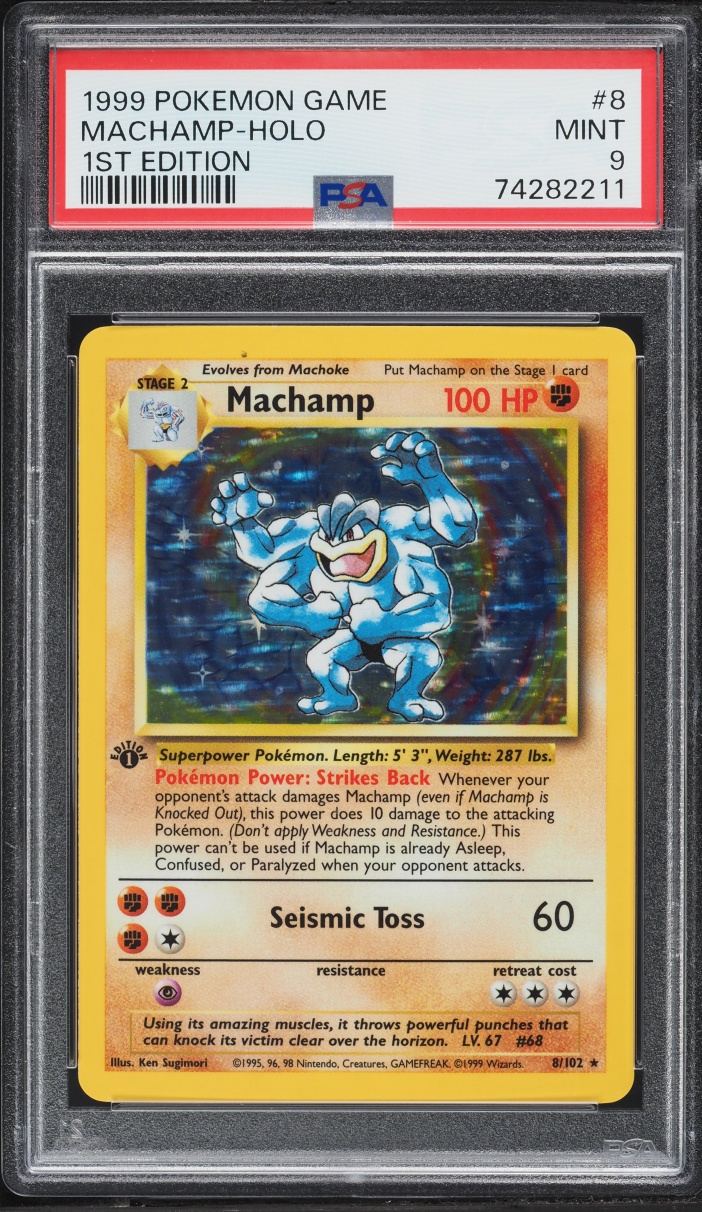 1999 Pokemon Game Machamp 1st Edition Holo #8 PSA 9 | Card Ladder
