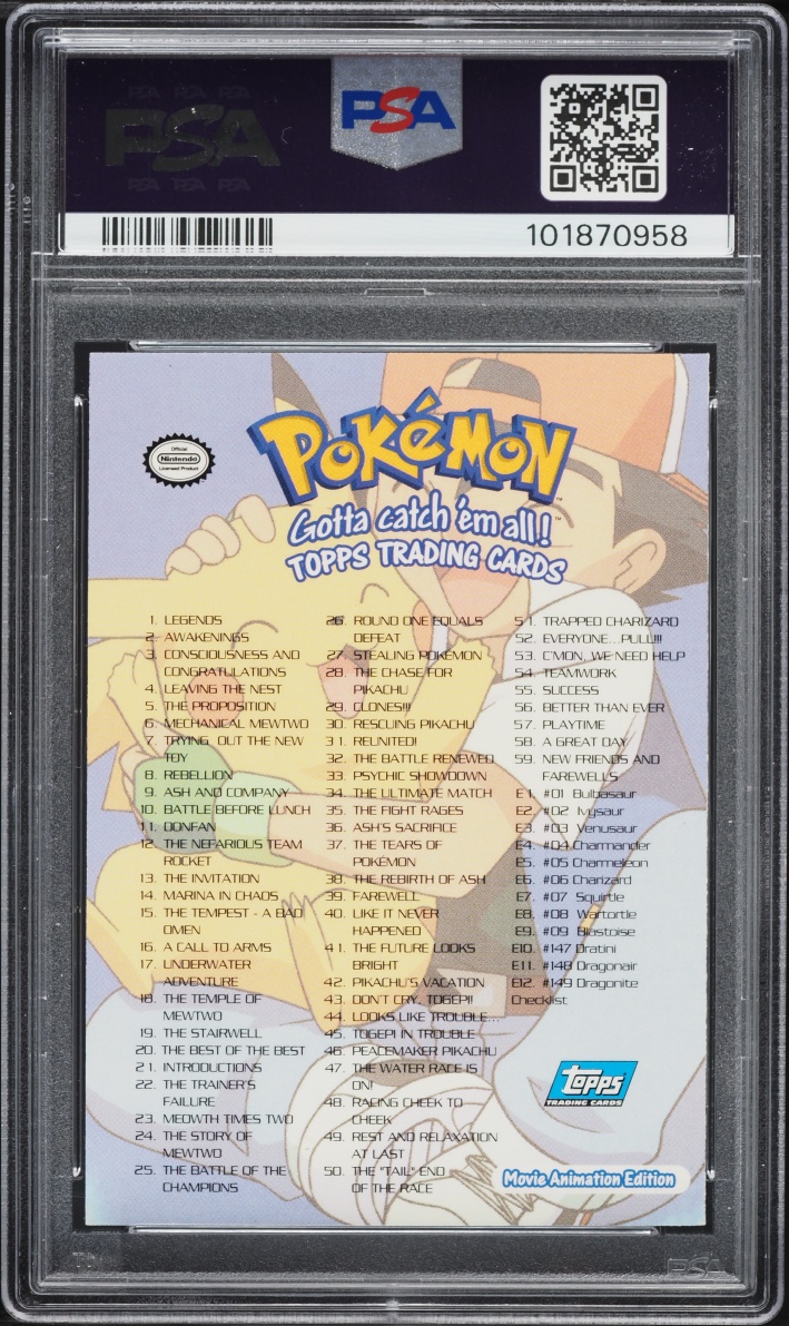 1999 Topps Pokemon The Movie Edition Checklist PSA 10 GEM MINT