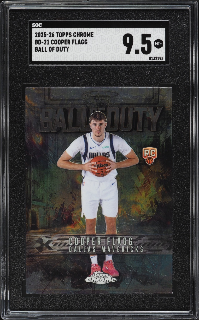 2025 Topps Chrome Ball Of Duty Cooper Flagg ROOKIE #BD-21 SGC 9.5 MINT+