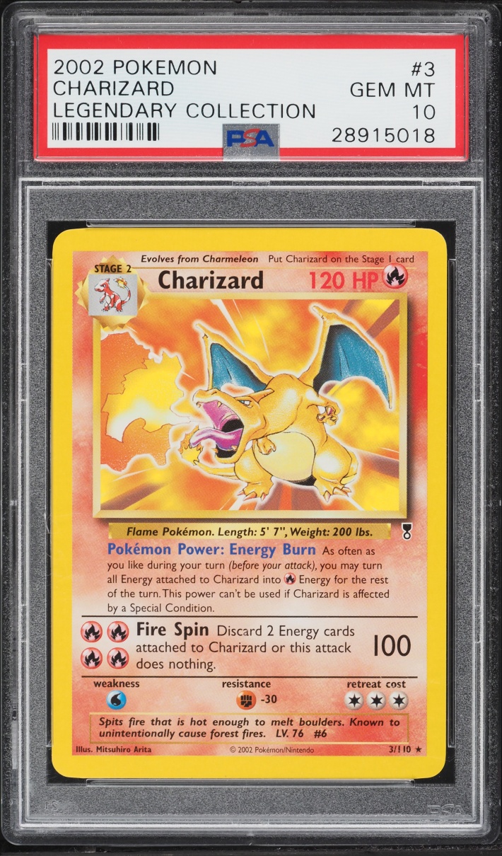 2002 Pokemon Legendary Collection Charizard #3 PSA 10 GEM MINT