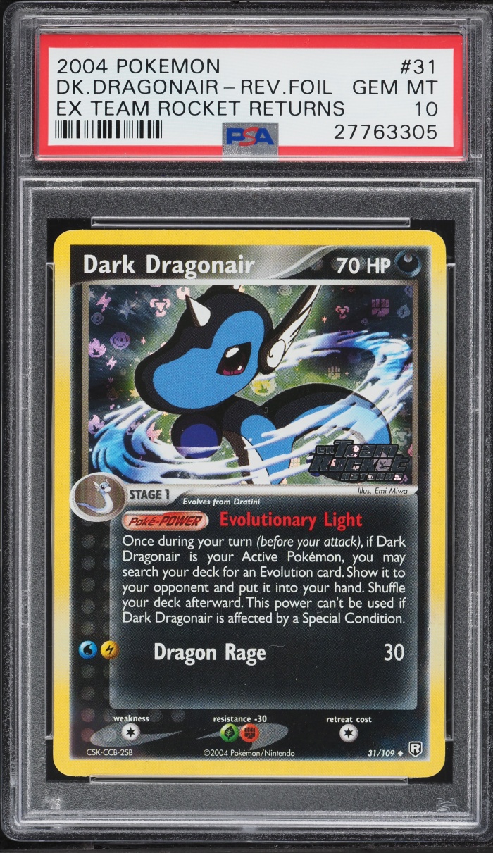 2004 Pokemon EX Team Rocket Returns Reverse Holo Dark Dragonair #31 PSA 10 GEM MINT