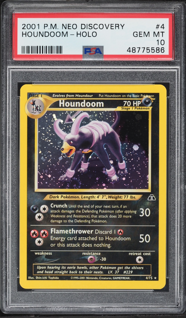 2001 Pokemon Neo Discovery Holo Houndoom #4 PSA 10 GEM MINT