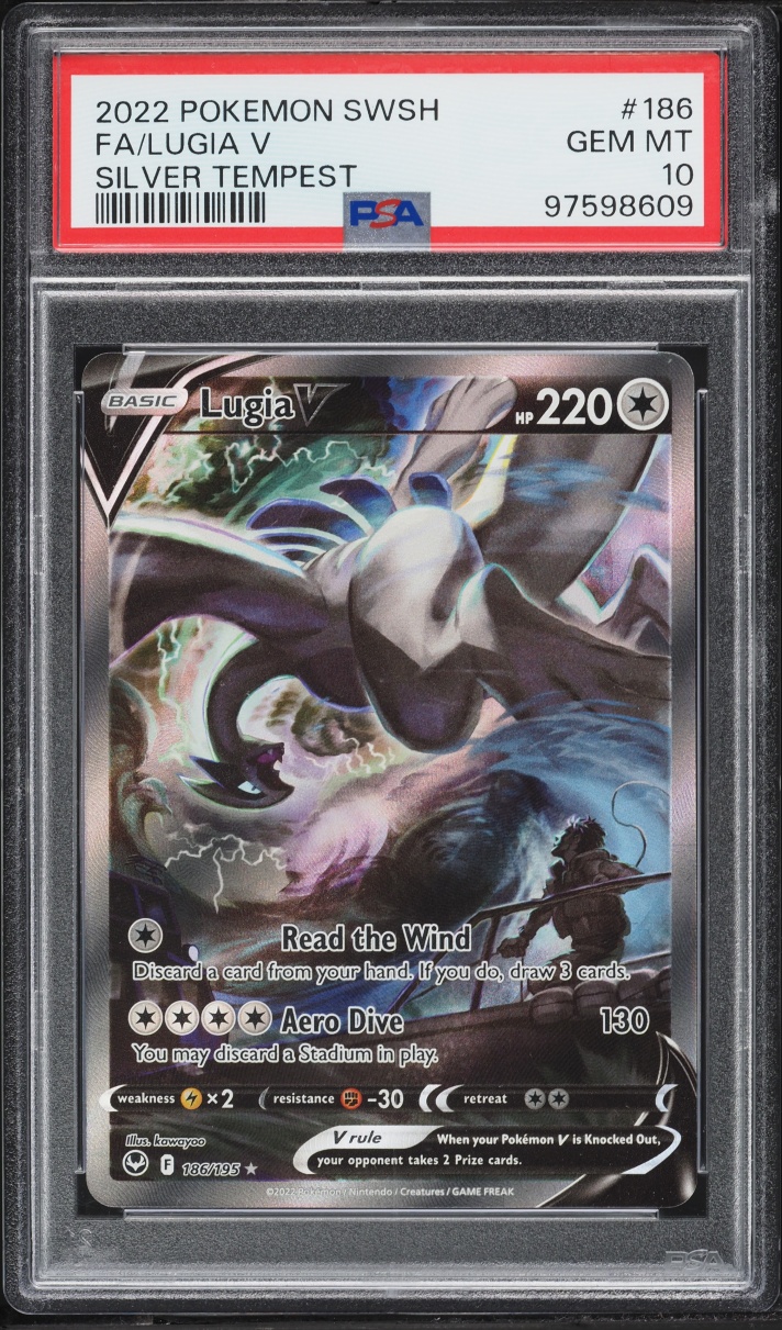 2022 Pokemon Sword & Shield Silver Tempest Alt Art Lugia V #186 PSA 10 GEM MINT
