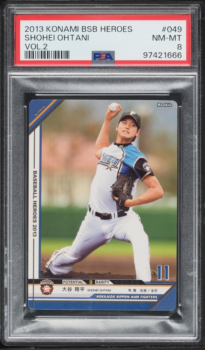 2013 Konami Baseball Heroes Vol. 2 Shohei Ohtani ROOKIE #49 PSA 8 NM-MT
