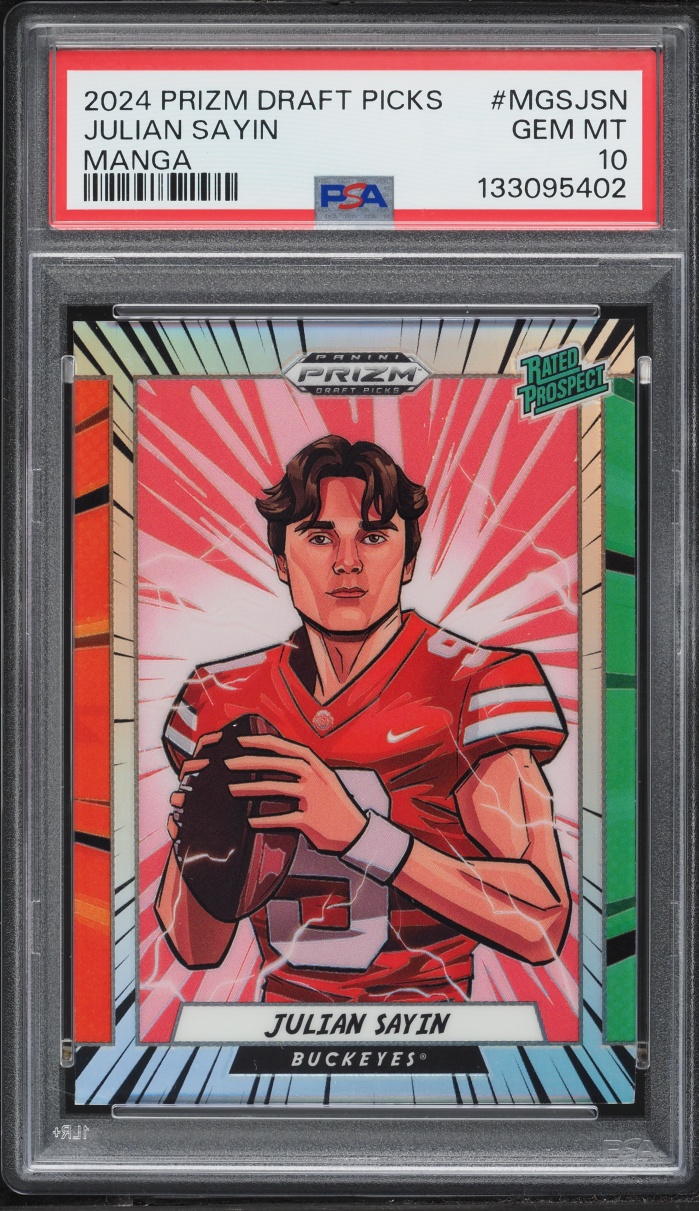 2024 Panini Prizm Draft Picks Manga Julian Sayin ROOKIE #MGSJSN PSA 10 GEM MINT