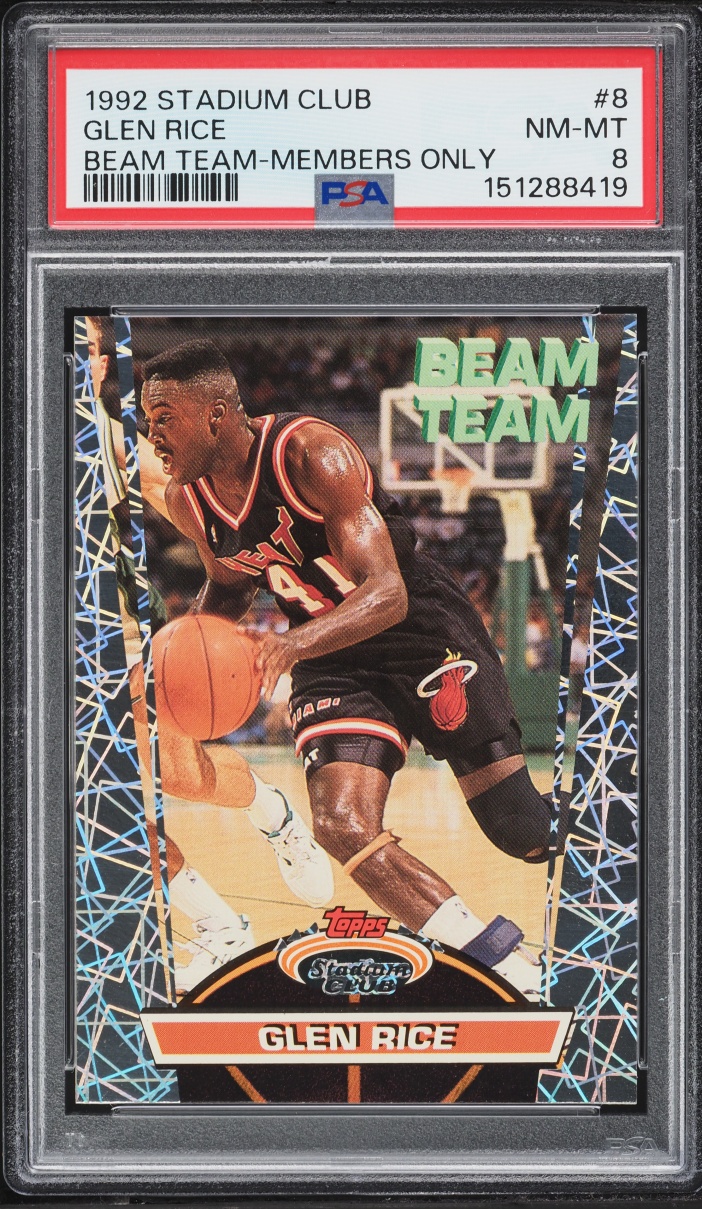 1992 Stadium Club Beam Team Members Only Glen Rice #8 PSA 8 NM-MT
