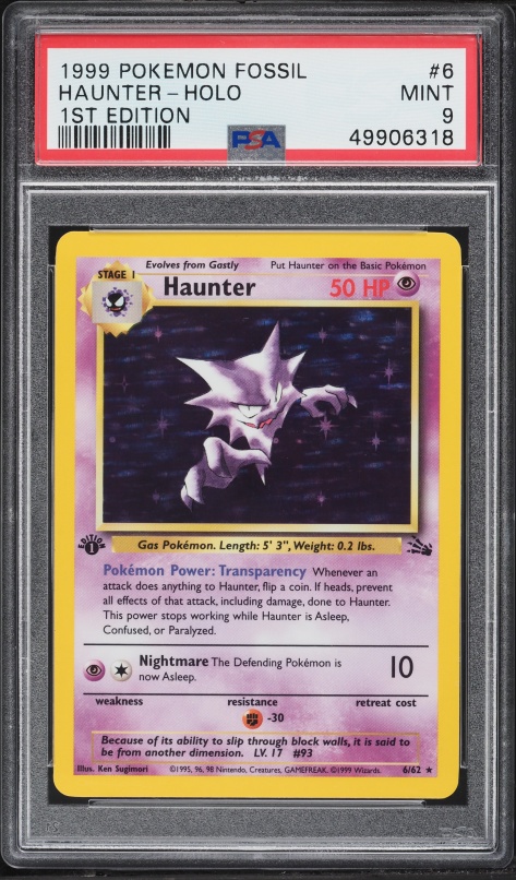 1995 haunter pokemon card Sabrina's 58 All cards will be carefully packed for safe transit Vintage Pokemon TCG - Haunter