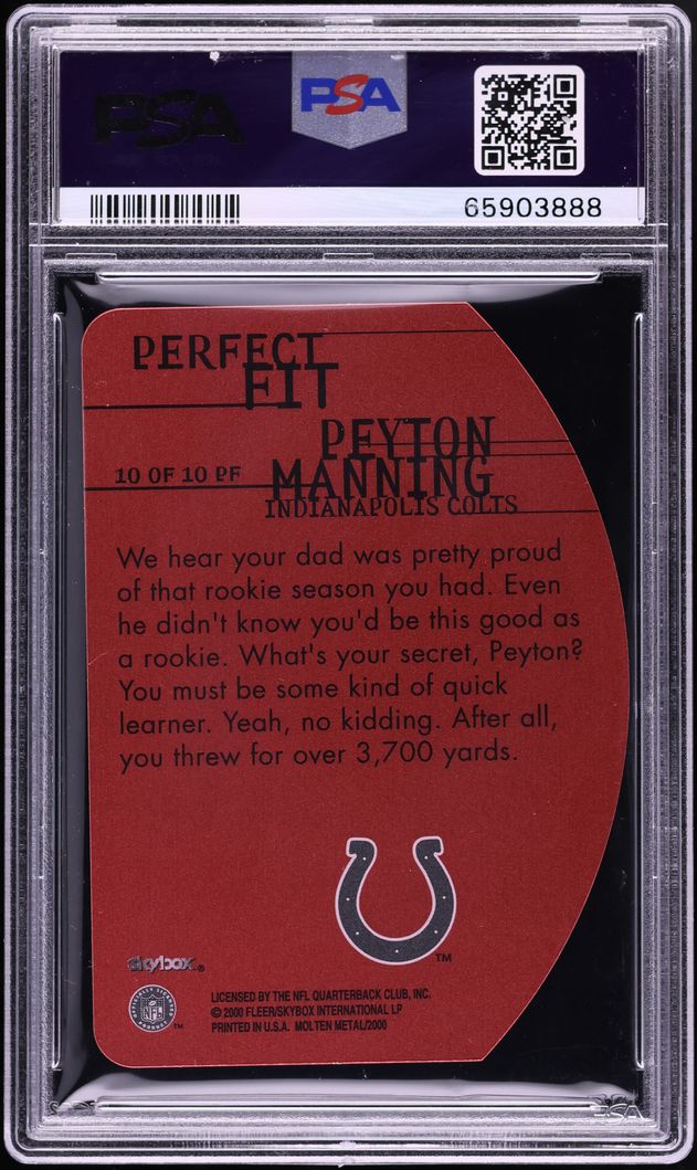 1999 Skybox Molten Metal Perfect Fit Red Peyton Manning #10 PSA 10 GEM MINT