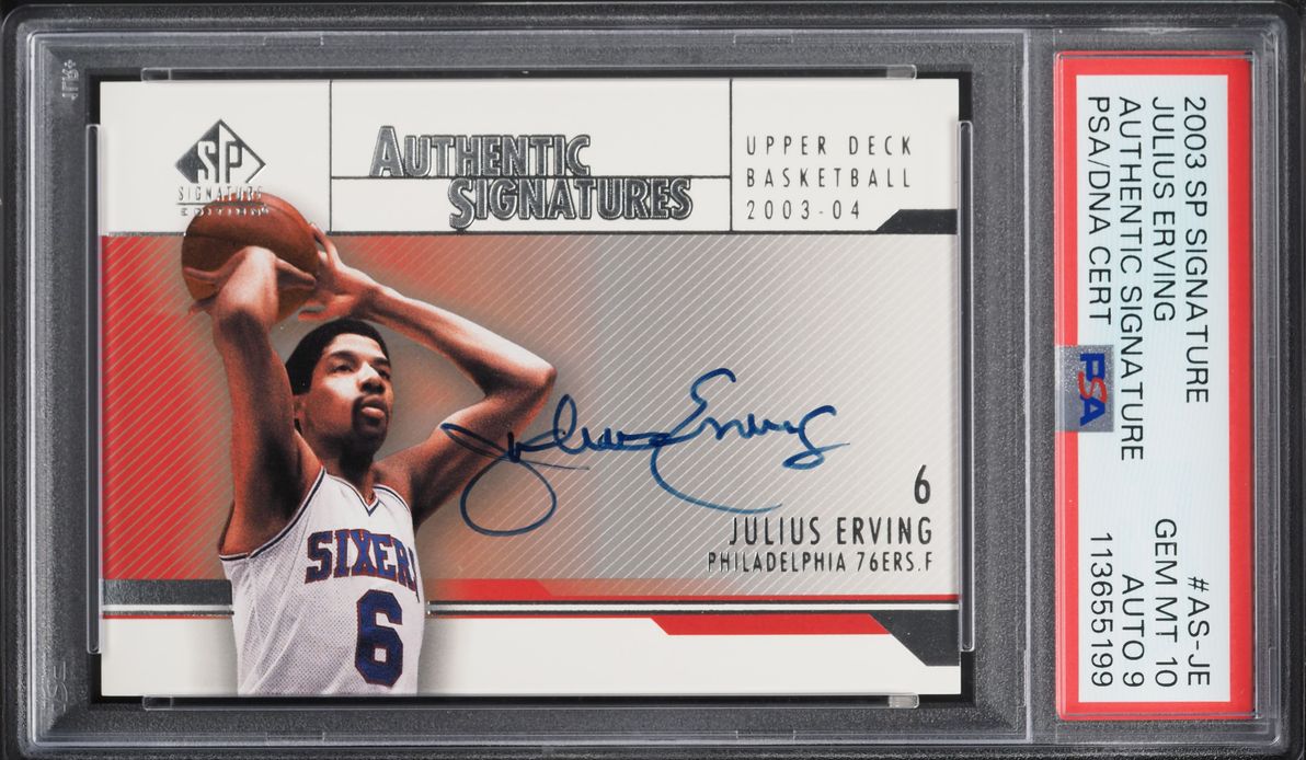 2003 SP Authentic Signatures Julius Erving AUTO DNA 9 #AS-JE PSA 10 GEM MINT