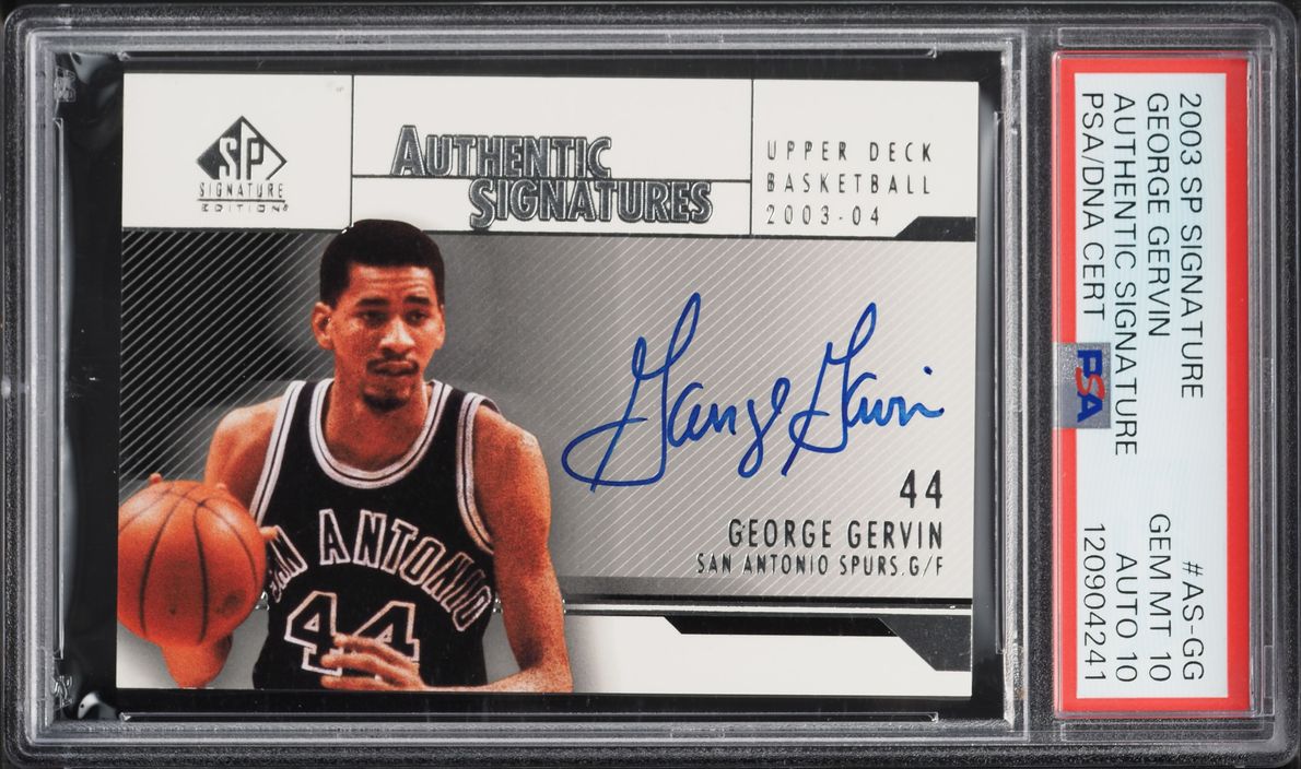 2003 SP Authentic Signature George Gervin AUTO DNA 10 #AS-GG PSA 10 GEM MINT