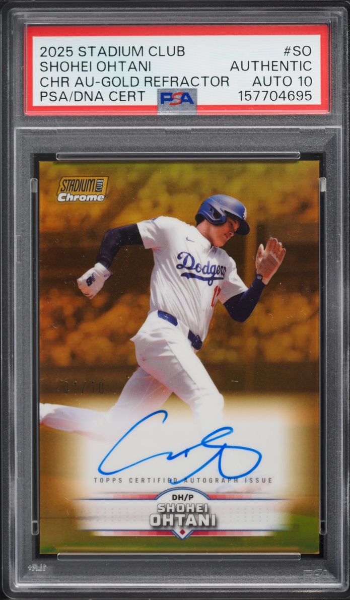 2025 Stadium Club Chrome Gold Refractor Shohei Ohtani AUTO DNA 10 1/10 #SCCA-SO PSA AUTH