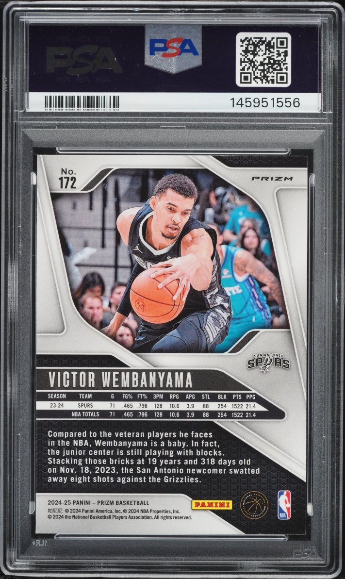 2024 Panini Prizm Red White Blue Victor Wembanyama #172 PSA 10 GEM MINT