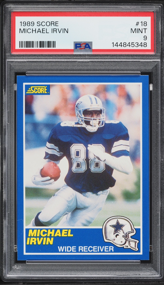 1989 Score Football Michael Irvin ROOKIE #18 PSA 9 MINT