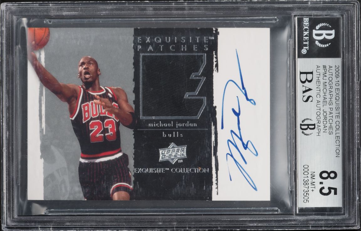2009 Exquisite Collection Patches Michael Jordan PATCH AUTO #P-MJ BAS BGS 8.5 NM-MT+
