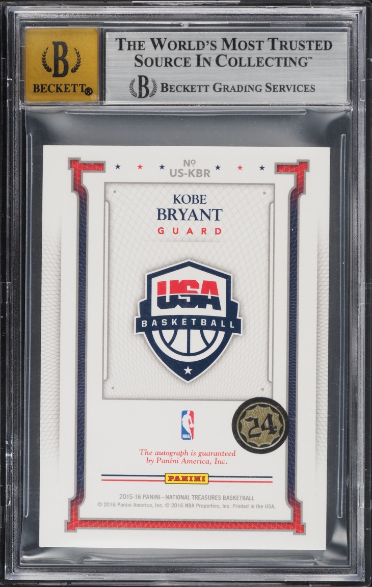 2015 National Treasures USA Basketball Kobe Bryant AUTO 8/25 #1 BGS 8.5 NM-MT+