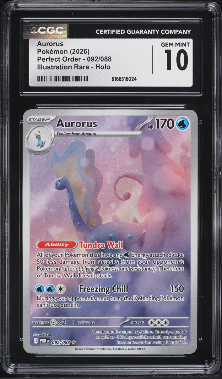 2026 Pokemon Mega Evolution Perfect Order IR Aurorus #92 CGC 10 GEM ...