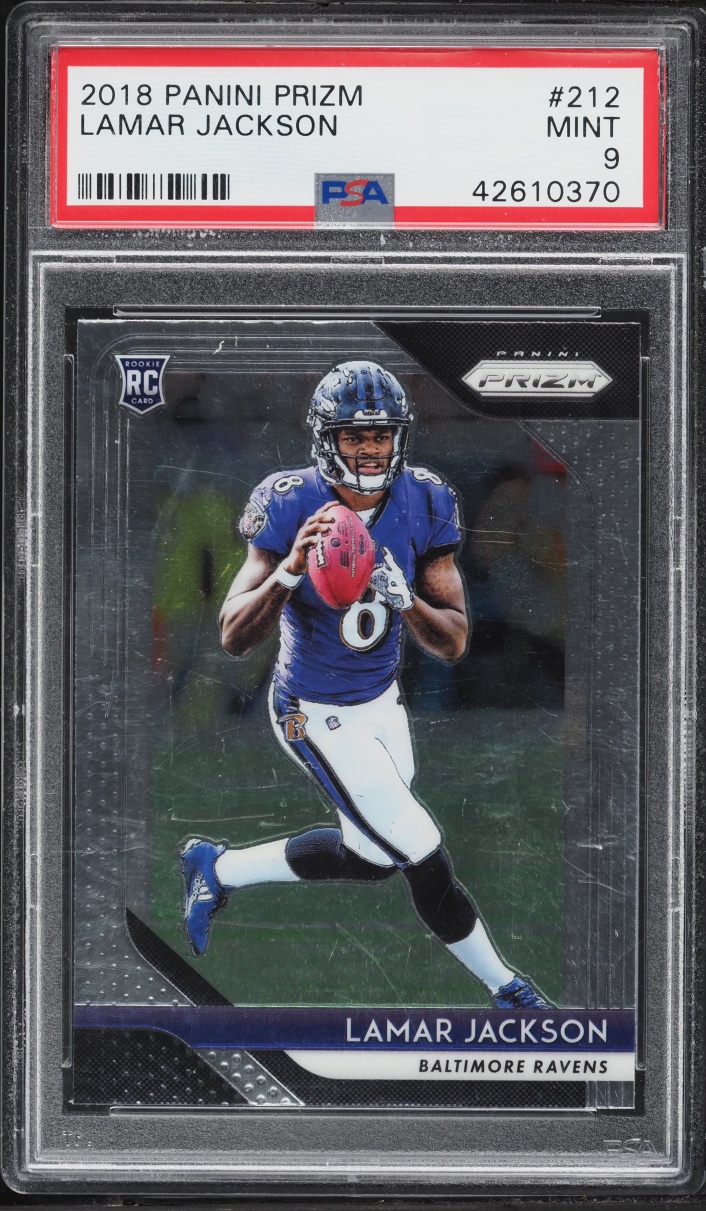 2018 Panini Prizm Lamar Jackson ROOKIE #212 PSA 9 MINT