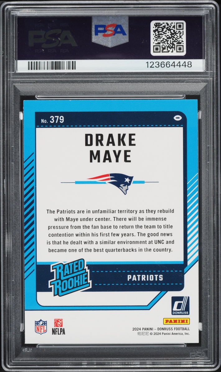 2024 Donruss Football Drake Maye ROOKIE #379 PSA 10 GEM MINT