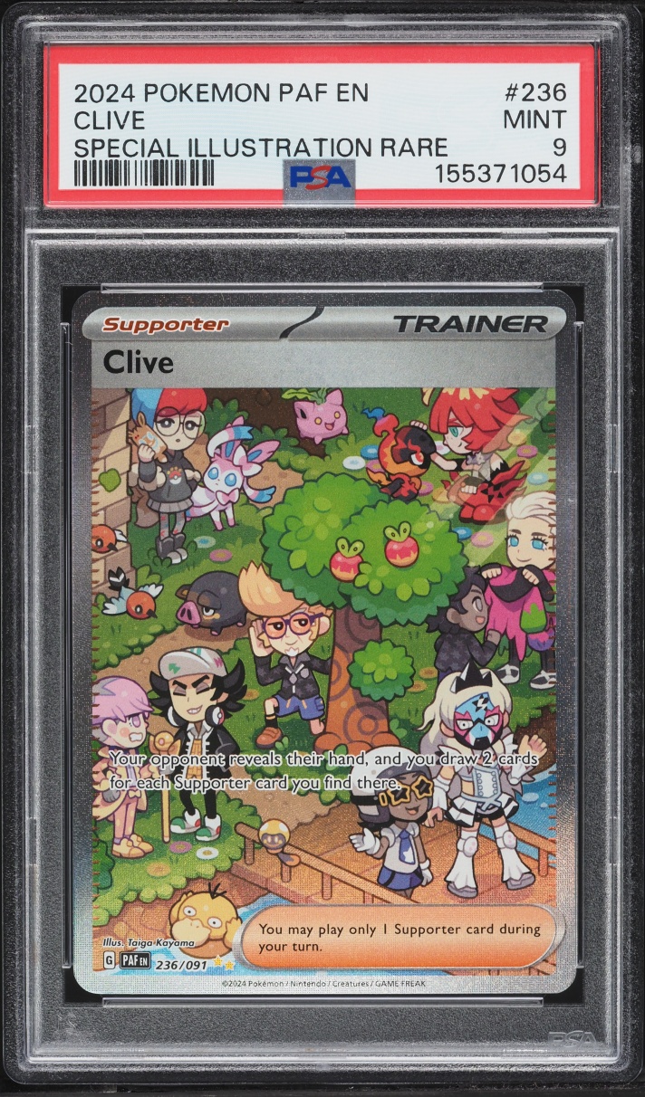 2024 Pokemon Scarlet & Violet Paldean Fates SIR Clive #236 PSA 9 MINT