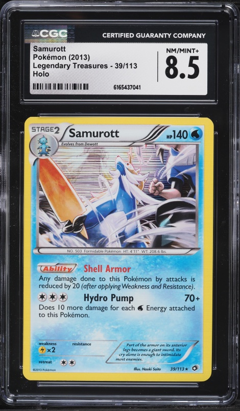 2013 Pokemon Legendary Treasures Holo Samurott #39 CGC 8.5 NM-MT+