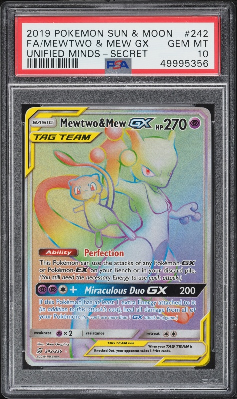 pokemon card rainbow mewtwo GX - 76/73 Hyper Secret Rare Psychic Rarity Rainbow Mewtwo VSTAR! Pokmon TCG