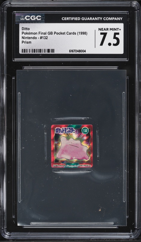 1998 Pokemon Japanese Final GB Pocket Cards Prism Ditto #132 CGC 7.5 NRMT+