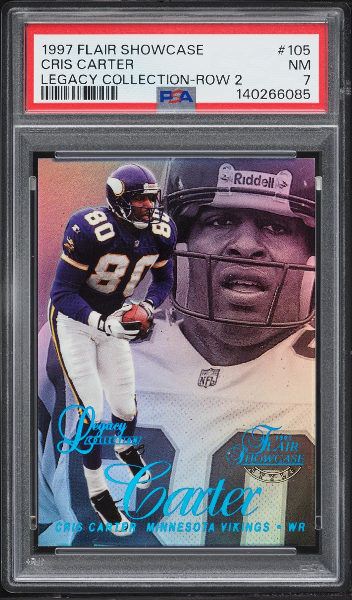 1997 Flair Showcase Legacy Collection Row 2 Cris Carter /100 #105 PSA 7 NRMT