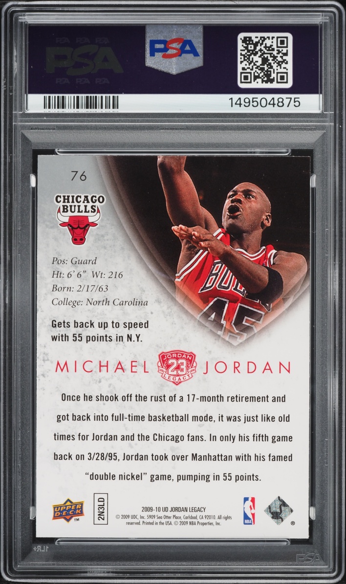 2009 Upper Deck Jordan Legacy Gold Michael Jordan #76 PSA 9 MINT