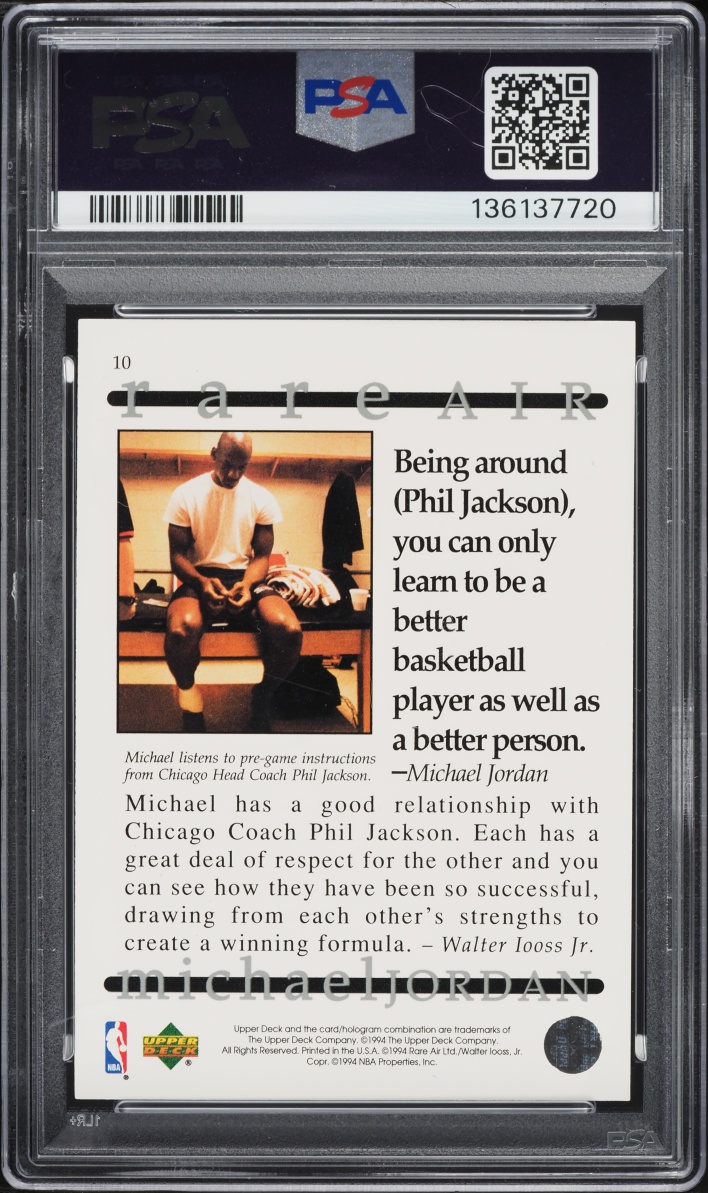 1994 Upper Deck MJ Rare Air Michael Jordan #10 PSA 9 MINT