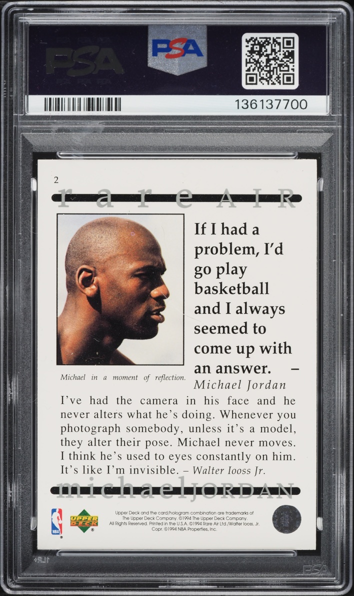 1994 Upper Deck MJ Rare Air Michael Jordan #2 PSA 9 MINT