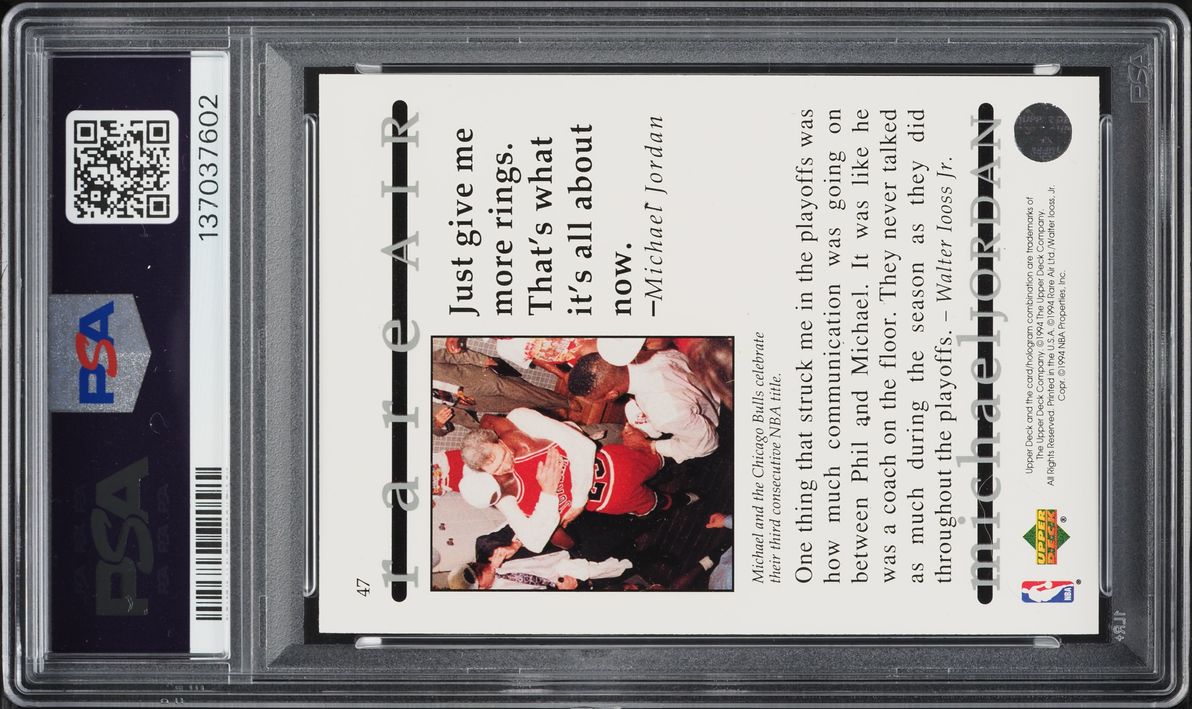 1994 Upper Deck MJ Rare Air Michael Jordan #47 PSA 9 MINT