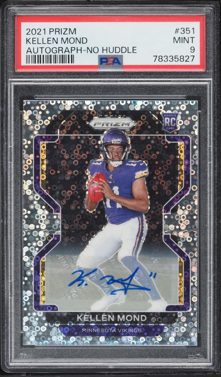 2021 Panini Prizm No Huddle Kellen Mond ROOKIE AUTO #351 PSA 9 MINT