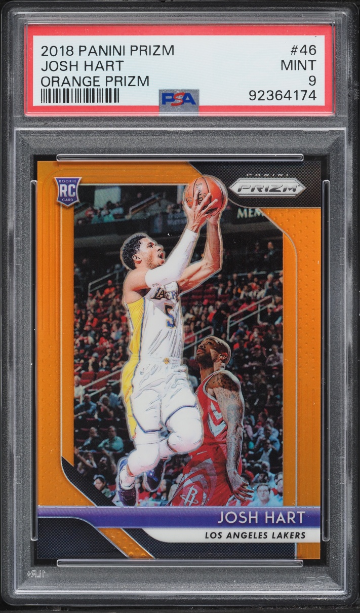 2018 Panini Prizm Orange Josh Hart ROOKIE /49 #46 PSA 9 MINT