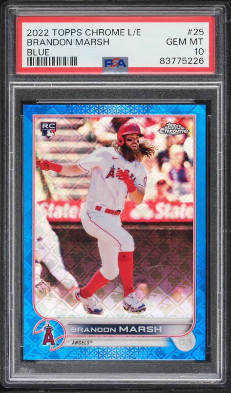 2018 Bowman Chrome Refractor Brandon Marsh ROOKIE AUTO /499 BGS