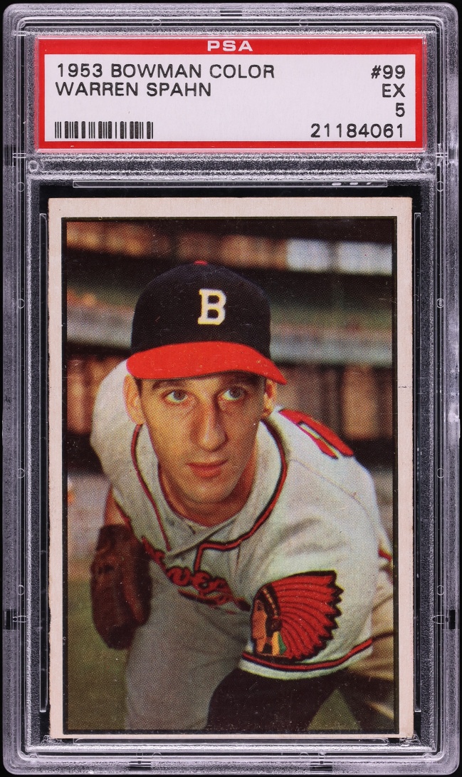 1953 Bowman Color Warren Spahn #99 PSA 5 EX