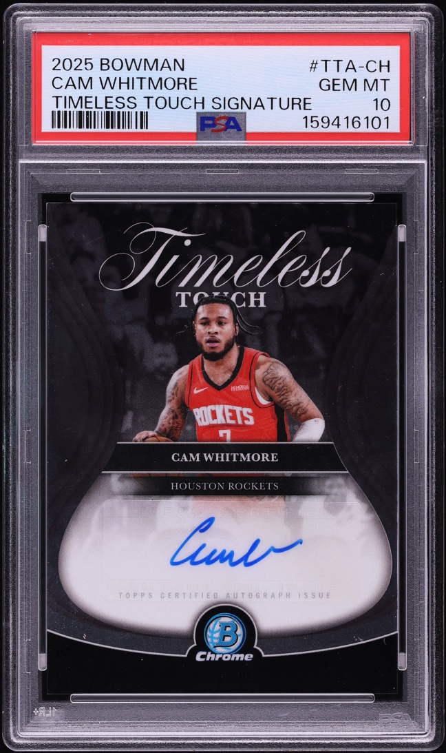 2025 Bowman Chrome Timeless Touch Signatures Cam Whitmore AUTO #TTA-CH PSA 10 GEM MINT