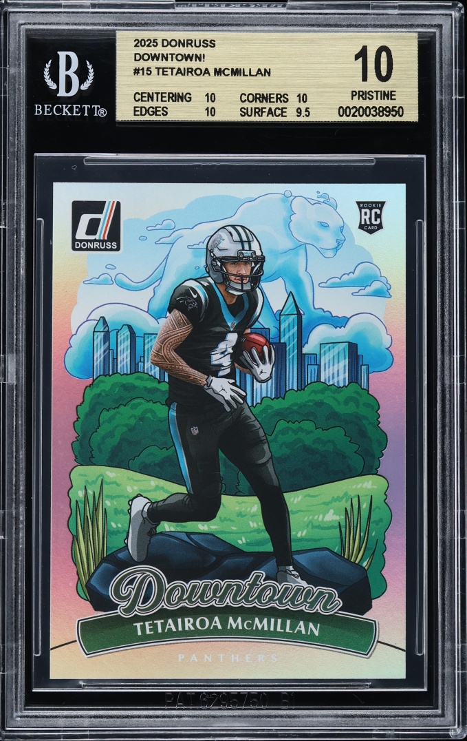 2025 Donruss Downtown! Tetairoa McMillan ROOKIE #15 BGS 10 PRISTINE