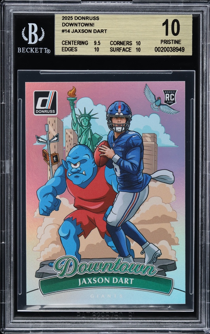 2025 Donruss Downtown! Jaxson Dart #14 BGS 10 PRISTINE