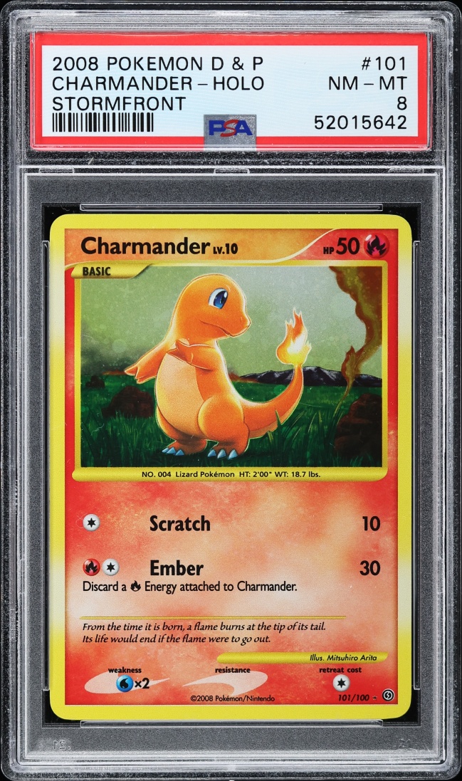 2008 Pokemon Diamond & Pearl Stormfront Holo Charmander #101 PSA 8 NM-MT