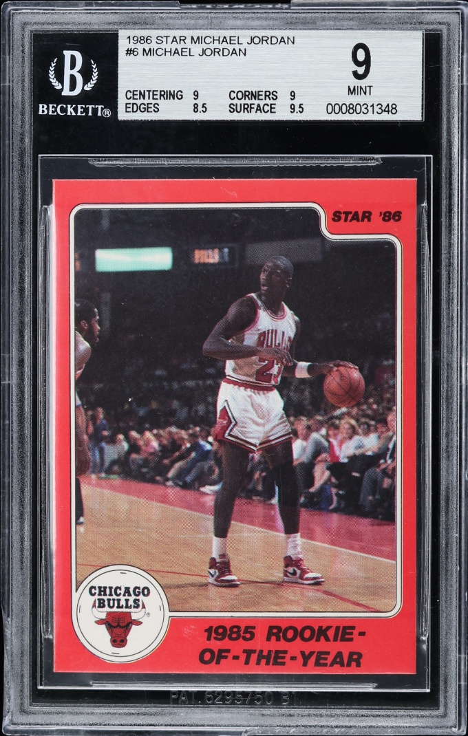 1986 Star Basketball Michael Jordan ROOKIE #6 BGS 9 MINT