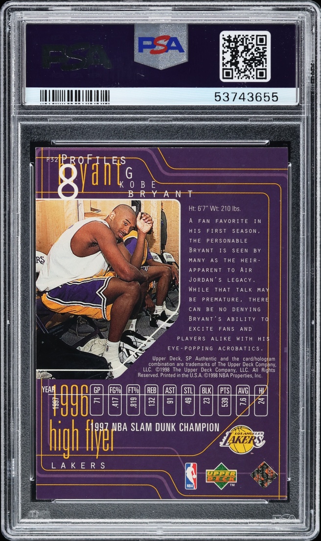 1997 SP Authentic Profiles II Kobe Bryant #P32 PSA 10 GEM MINT