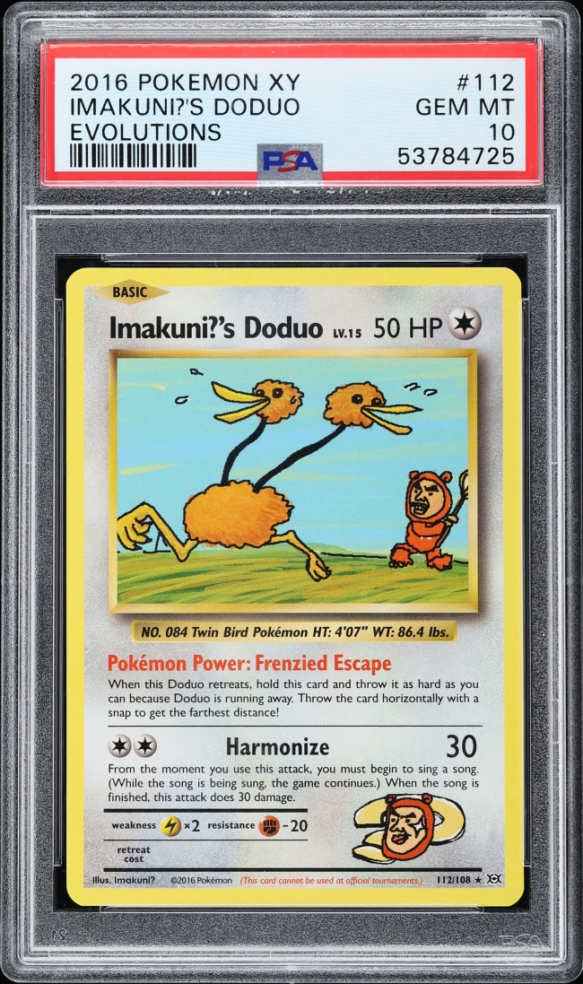 2016 Pokemon XY Evolutions Imakuni?'s Doduo #112 PSA 10 GEM MINT
