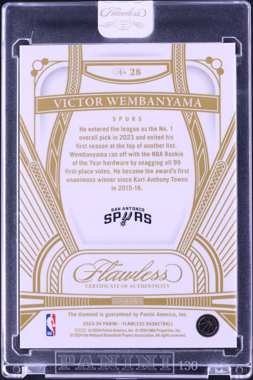 2023 Panini Flawless Gems Victor Wembanyama ROOKIE /20 #28