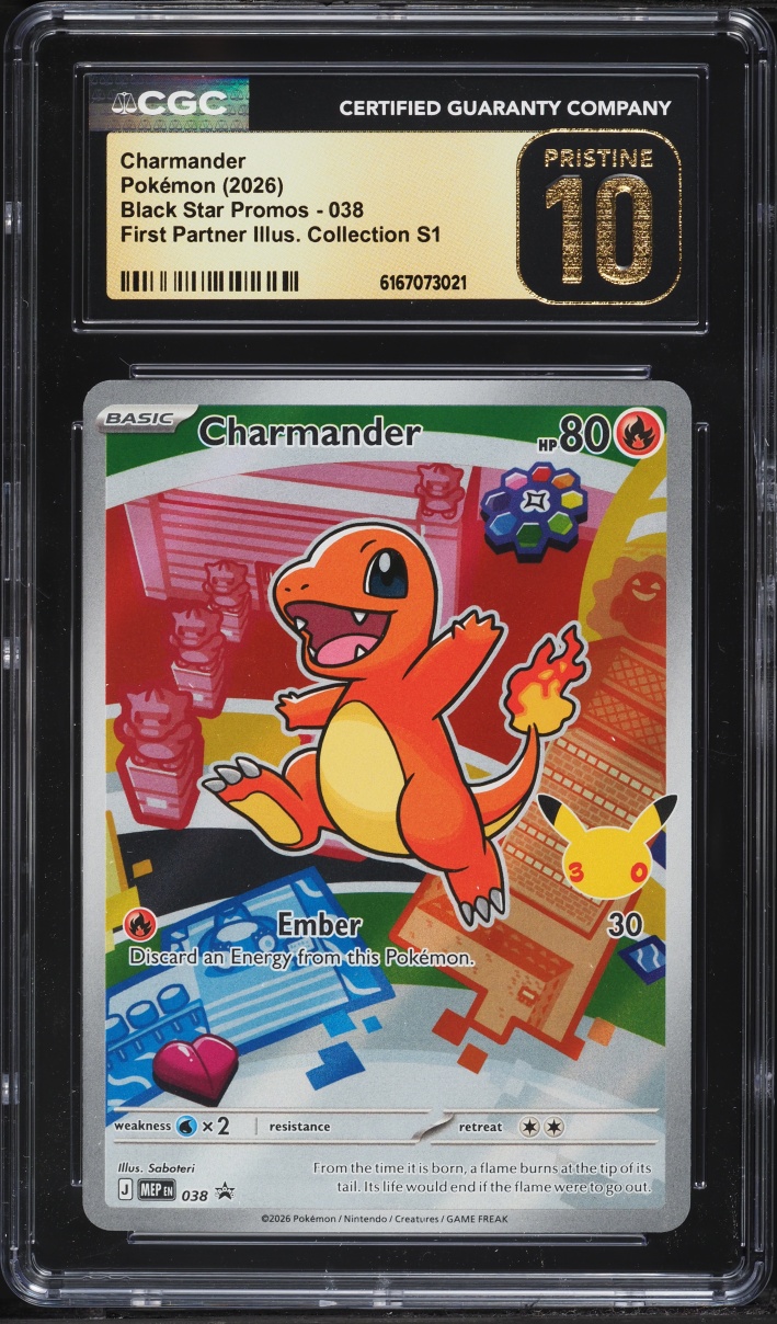 2026 Pokemon Mega Promo First Partner Illustration Full Art Charmander #38 CGC 10 PRISTINE