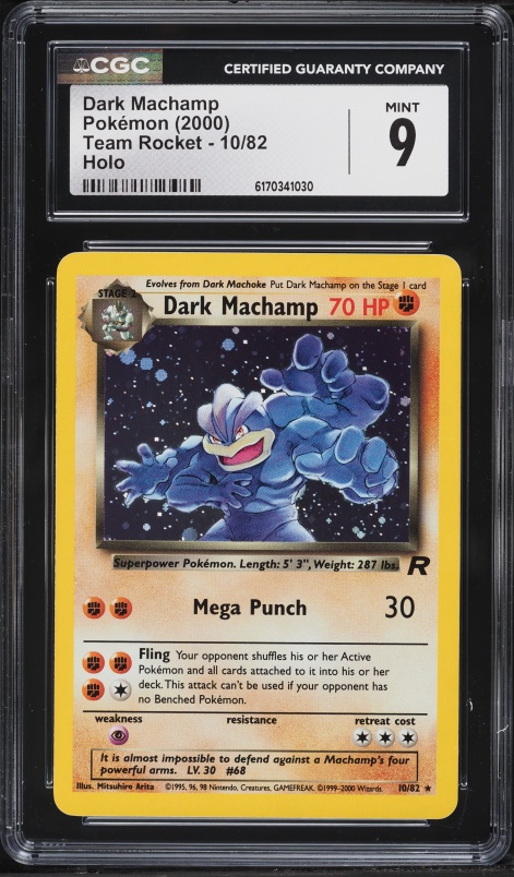2000 Pokemon Team Rocket Holo Dark Machamp #10 CGC 9 MINT