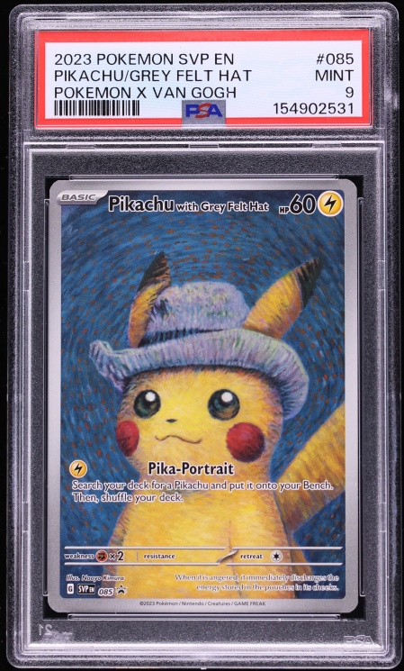 2023 Pokemon Scarlet & Violet Promo Van Gogh Full Art Pikachu With Grey Felt Hat #85 PSA 9 MINT