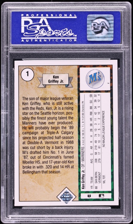 1989 Upper Deck Star Ken Griffey Jr. ROOKIE #1 PSA 9 MINT